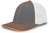 Pacific Headwear Trucker Flexfit® Cap, Size S/M (404M), Color 'GraphiteWhiteNeonOrange'